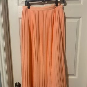 J. Crew peach pleated skirt